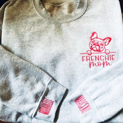 Individuell Bestickte Haustier Porträt Umriss Sweatshirt für Tierliebhaber Geschenke