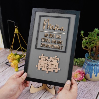 Personalisierte Mama Puzzle Zeichen einzigartige Holzschild für Muttertag Weihnachtsgeschenk