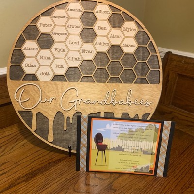 Personalisierte Bienenstock Familie Holz Zeichen unserer Grandbabees für Oma Mom Weihnachtsgeschenk