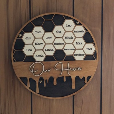 Personalisierte Bienenstock Familie Holz Zeichen für Oma Mama Weihnachtsgeschenk