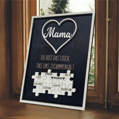 Benutzerdefinierte Mama Puzzle Zeichen mit Namen Stück Das Uns Zusammen für Muttertag Geschenk Hält