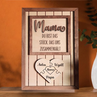 Benutzerdefinierte Mama Puzzle Zeichen mit Namen Stück Das Uns Zusammen für Muttertag Geschenk Hält