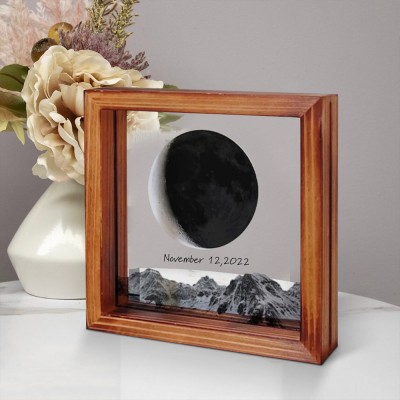 Benutzerdefinierte Paar Mondphase Holz Zeichen für Valentinstag Geschenk Random in Universe