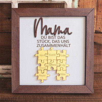 Personalisierte Mama Puzzle Zeichen einzigartige Holz Zeichen für Oma Mama Muttertag Geschenk