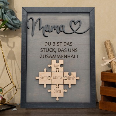 Benutzerdefinierte Mama Puzzle Zeichen mit Namen Stück Das Uns Zusammen für Muttertag Geschenk Hält