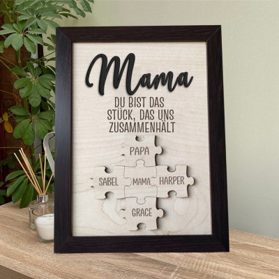 Benutzerdefinierte Mama Puzzle Zeichen mit Namen Stück Das Uns Zusammen für Muttertag Geschenk Hält
