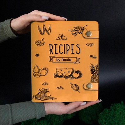Personalisierte Leder-Rezeptbuch für Familie Weihnachtsgeschenk