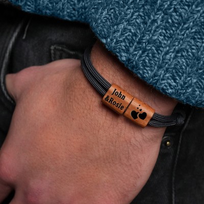Custom Men's Couple Armband mit benutzerdefinierten Perlen Geschenk für Freund Ehemann
