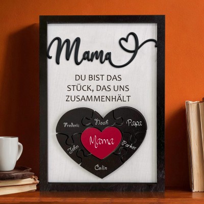 Benutzerdefinierte Mama Puzzle Zeichen mit Namen Stück Das Uns Zusammen für Muttertag Geschenk Hält