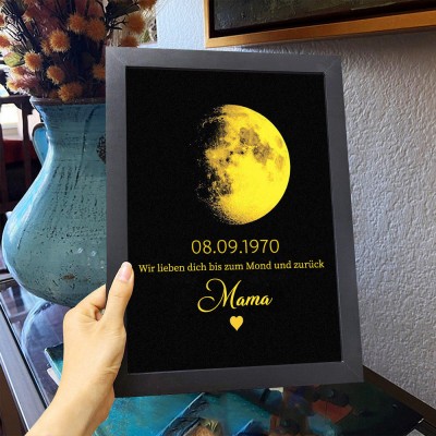Benutzerdefinierte Mondphase Holz Zeichen Familie Keepsake Geschenke Muttertag Geschenkideen