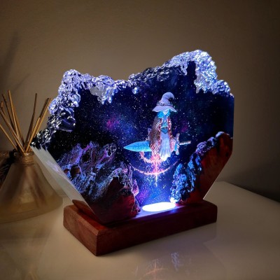 Kunstharz Holz Tischlampe Kunst Home Decor