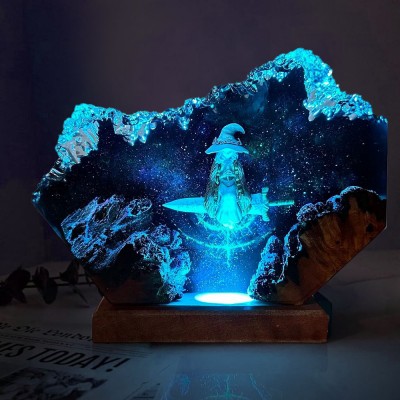 Kunstharz Holz Tischlampe Kunst Home Decor