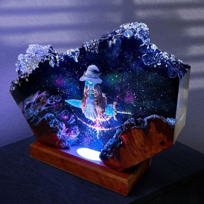 Kunstharz Holz Tischlampe Kunst Home Decor