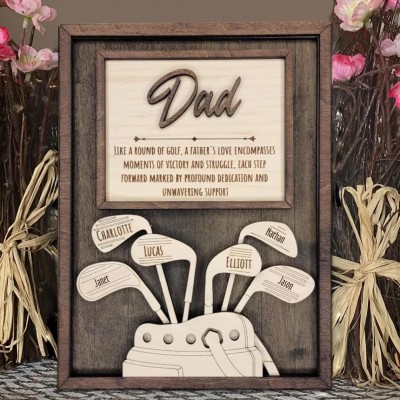 Personalisiertes 5D-Holzschild „Golf“ für Väter – Das beste Vatertagsgeschenk für Golfliebhaber