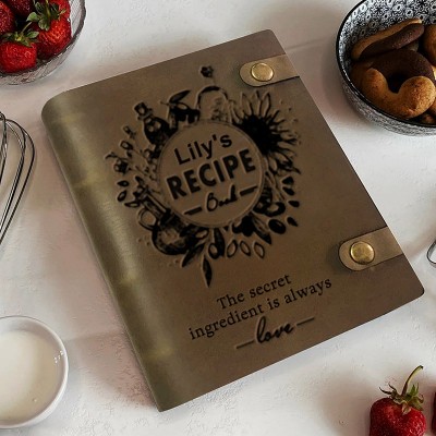 Personalisierte Leder-Rezeptbuch für Familie Weihnachtsgeschenk