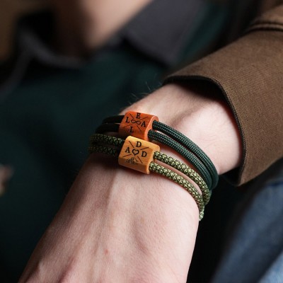 Personalisiertes Männerarmband mit Perle für Papa Ehemann Geschenkideen