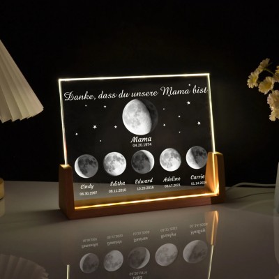Benutzerdefinierte Mama Mondphase Nachtlicht von Datum für Muttertag Geschenk