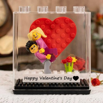 Personalisierte Paar-Minifiguren Mit Namen Als Valentinstagsgeschenk Für Freund Und Freundin