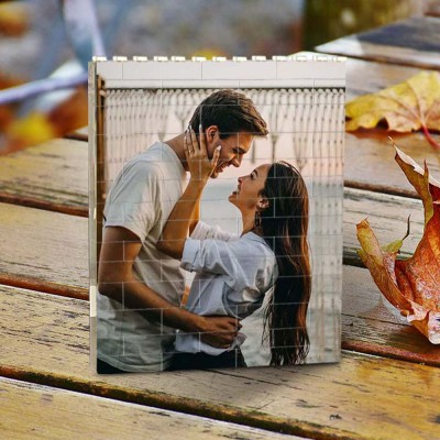 Personalisierte Foto Building Block Puzzle für Paare Valentinstag Geschenk