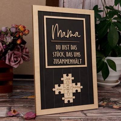 Personalisierte Mama Puzzle Zeichen einzigartige Holzschild für Muttertag Weihnachtsgeschenk