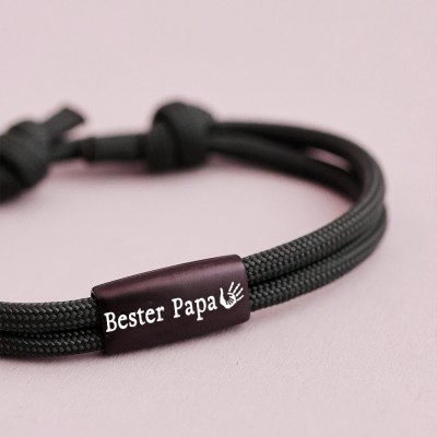 Personalisierte Männer-Armband mit Perle für Papa Vatertag Geschenkideen