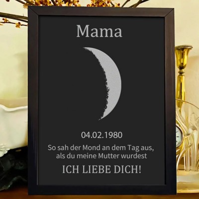 Benutzerdefinierte Mondphase Kunstrahmen für Mama Oma Muttertag Geschenk