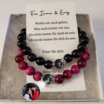 Benutzerdefinierte Magnetische Gegenseitige Anziehung Armband mit Bild Projektion für sie ihn Jahrestag