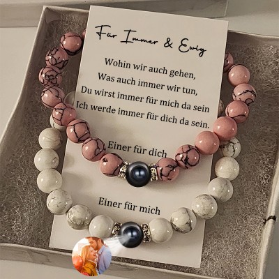 Benutzerdefinierte handgemachte Paare Projektion Armband mit magnetischen Design für Jahrestag Geschenke
