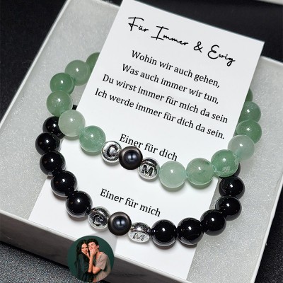 Personalisierte Foto Projektion Charme Matching Armbänder mit Speicher für ihre Hochzeitstag Geschenke