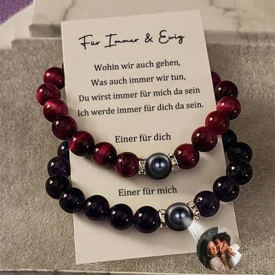 Personalisierte Magnetische Verbindung Liebe Armbänder mit einzigartigen Foto-Speicher für Paare Valentinstag