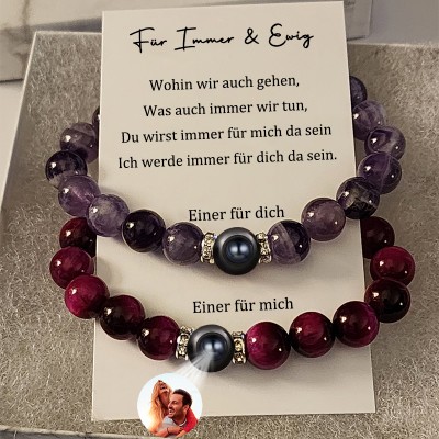 Personalisierte Passende Magnetische Fern-Armband mit Foto im Inneren für Valentinstag Geschenke