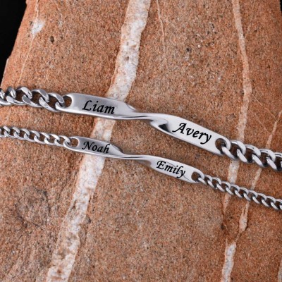 Personalisierte Paar-Armband mit benutzerdefinierten Namen für Valentinstag Jahrestag Geschenkideen