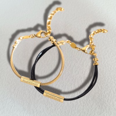 Personalisiertes Paar Armband mit Namen für Valentinstag Jahrestag Geschenkideen