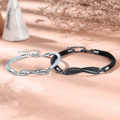 Personalisierte Paar Armband mit benutzerdefinierten Namen für Valentinstag Weihnachten Geschenkideen