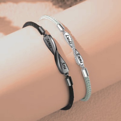 Personalisierte Paar Armband mit benutzerdefinierten Namen für Valentinstag Weihnachten Geschenkideen