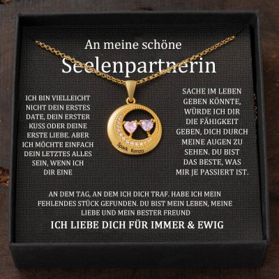 Benutzerdefinierte Paar Namen Halskette mit Geburtssteinen Valentinstag Geschenke