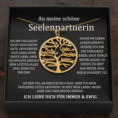 Benutzerdefinierte Stammbaum Halskette mit Kindernamen für Muttertag Geschenk