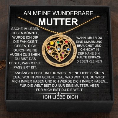 Personalisierte Herz-Namenskette mit Geburtsstein für Geschenkideen