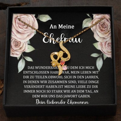 Personalisierte Name Halskette mit Geburtssteinen und Namen für Geschenke Ideen