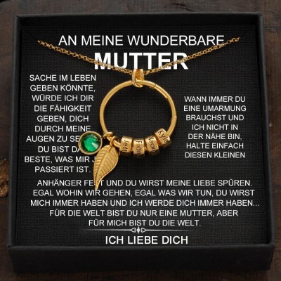 Personalisierte Kreis Mom Name Halskette mit Geburtssteinen Muttertag Geschenk