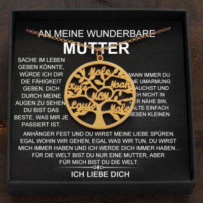 Individuelle Stammbaum-Halsketten mit Kindernamen für Geschenkideen zum Muttertag