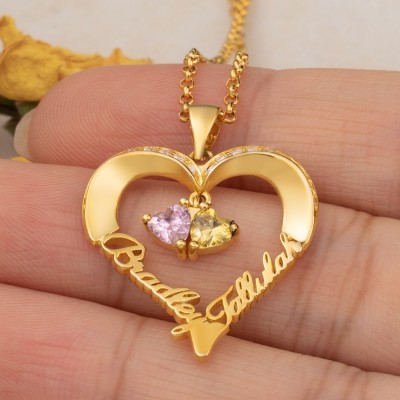 Personalisierte für immer Liebe Herz Halskette mit eingravierten Namen für Seelenverwandte Weihnachten Geschenk
