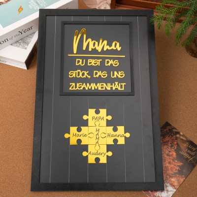 Benutzerdefinierte Mama Puzzle Zeichen mit Namen Stück Das Uns Zusammen für Muttertag Geschenk Hält