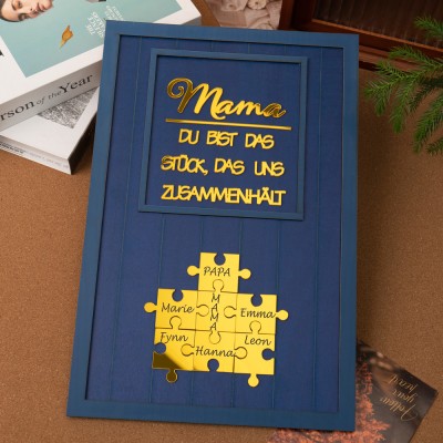 Individuelle Mama Puzzle Zeichen mit Namen Stück, das uns zusammen für Muttertag Geschenk hält