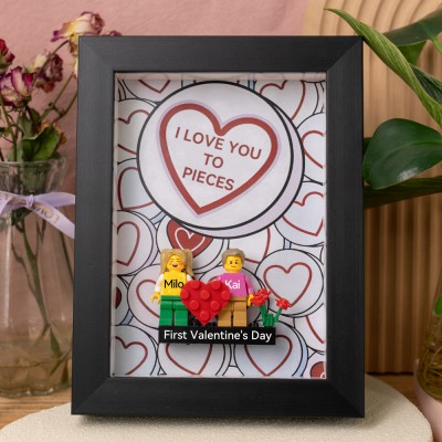 Personalisiertes Paar-Minifiguren-Rahmen Als Valentinstagsgeschenk