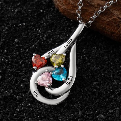 Personalisierte Teardrop Halskette mit benutzerdefinierten Kinder Namen für Muttertag Geburtstag Geschenkideen