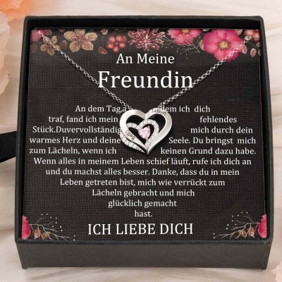 Benutzerdefinierte Paar Namen Herz Halskette mit Geburtssteinen Valentinstag Geschenke