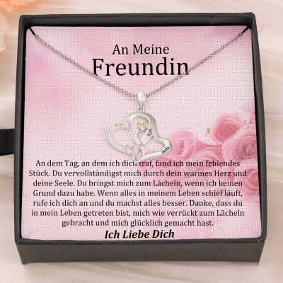 Benutzerdefinierte Paar Namen Herz Halskette mit Geburtssteinen Valentinstag Geschenke