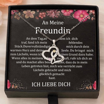 Benutzerdefinierte Paar Namen Herz Halskette mit Geburtssteinen Valentinstag Geschenke