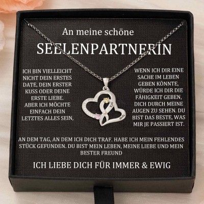 Benutzerdefinierte Paar Namen Herz Halskette mit Geburtssteinen Valentinstag Geschenke